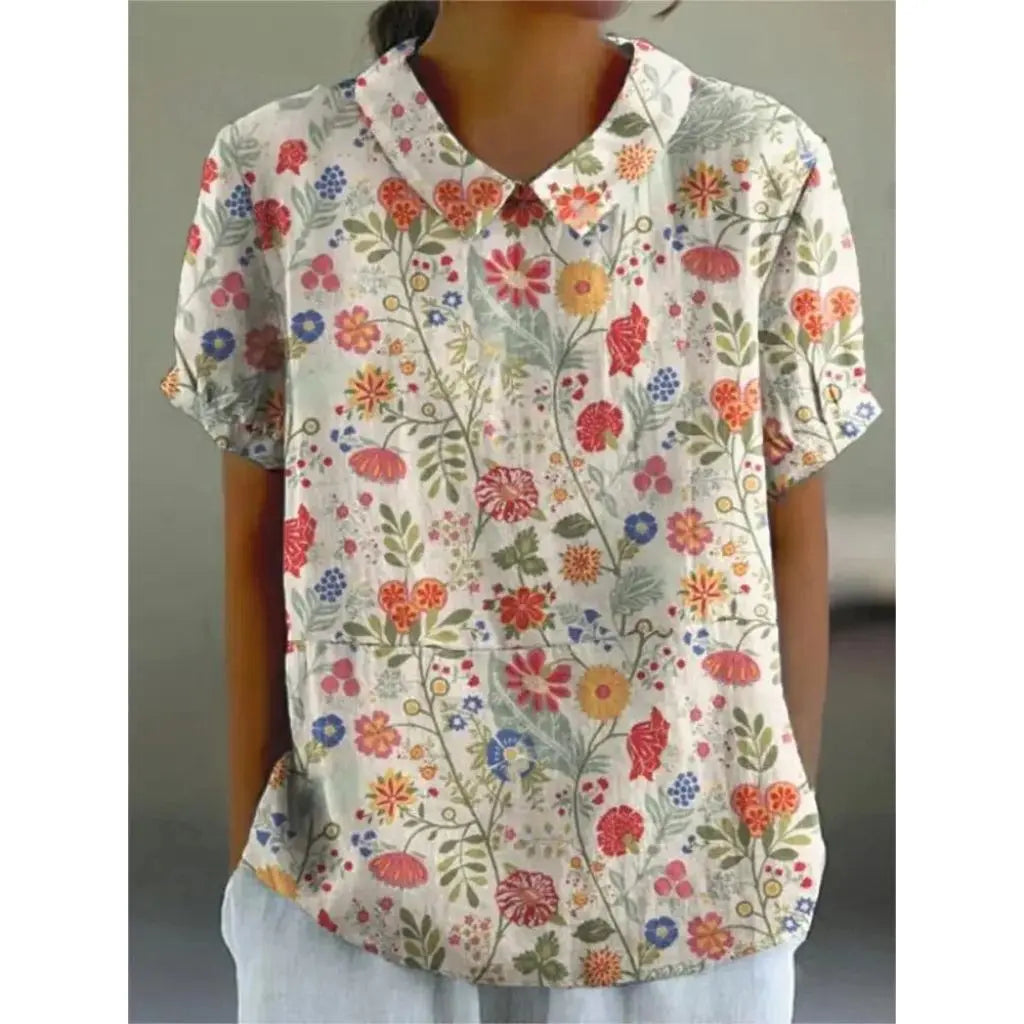 asteria casual floral print blouse for summer outings and everyday comfort