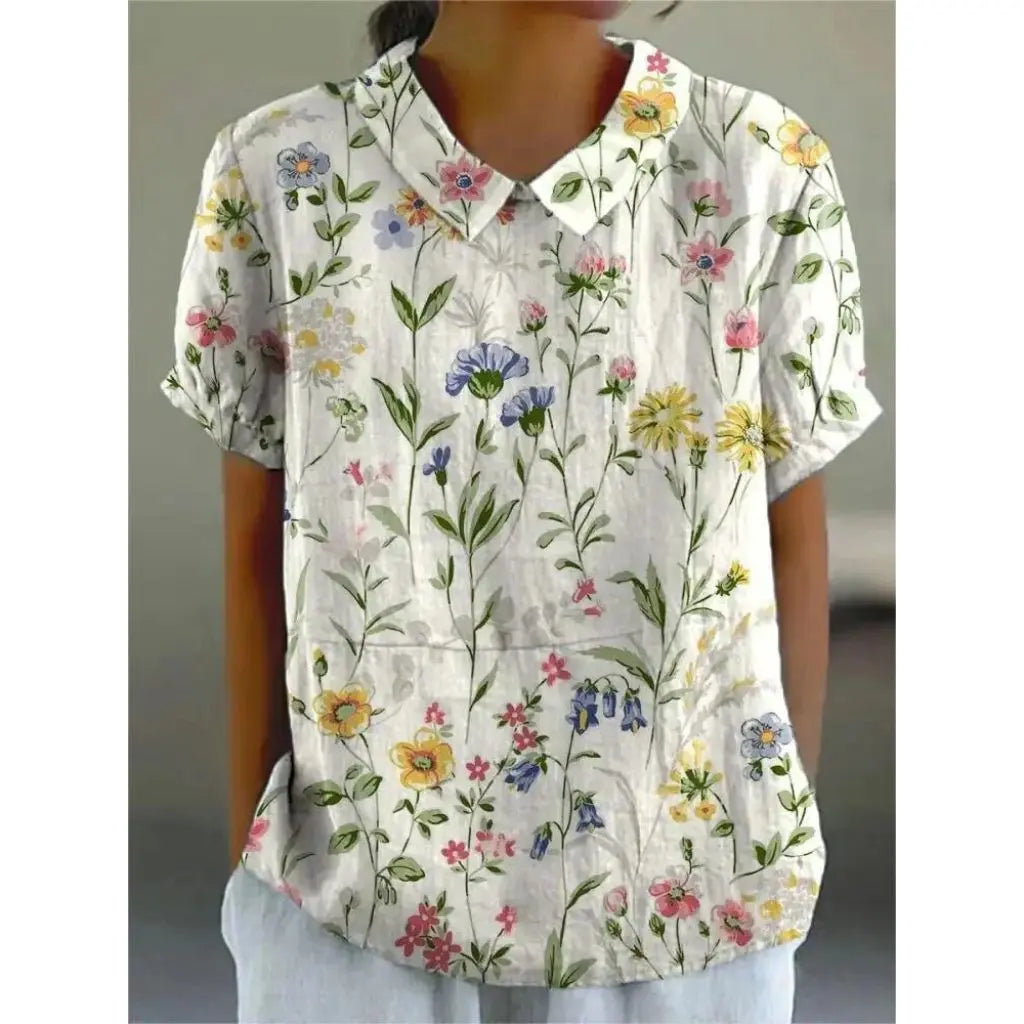 asteria casual floral print blouse for summer outings and everyday comfort