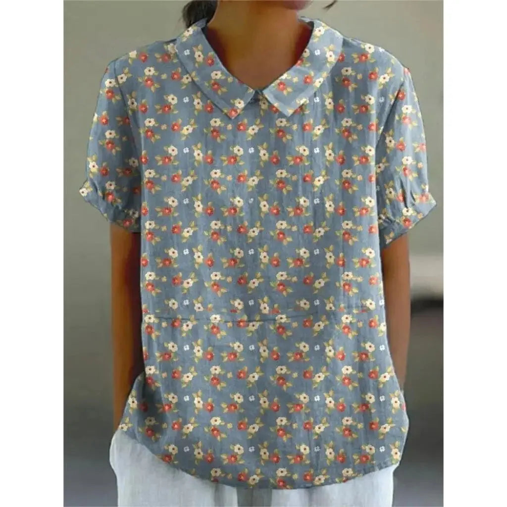 asteria casual floral print blouse for summer outings and everyday comfort