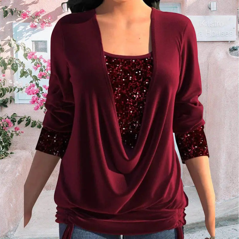 aurelia blouse with sequins for women elegant casual and formal occasions