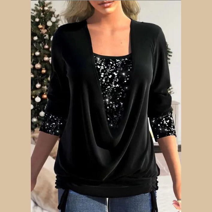 aurelia blouse with sequins for women elegant casual and formal occasions