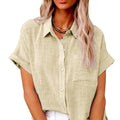 nova relaxed short sleeve blouse with breathable fabric for summer outings