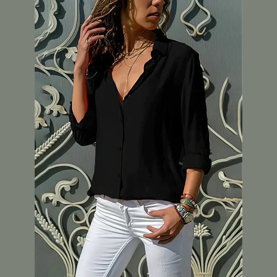 astra soft women's blouse with collar neckline for casual and office wear