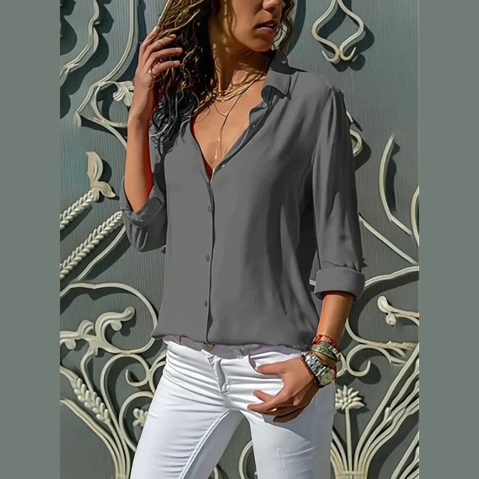 astra soft women's blouse with collar neckline for casual and office wear