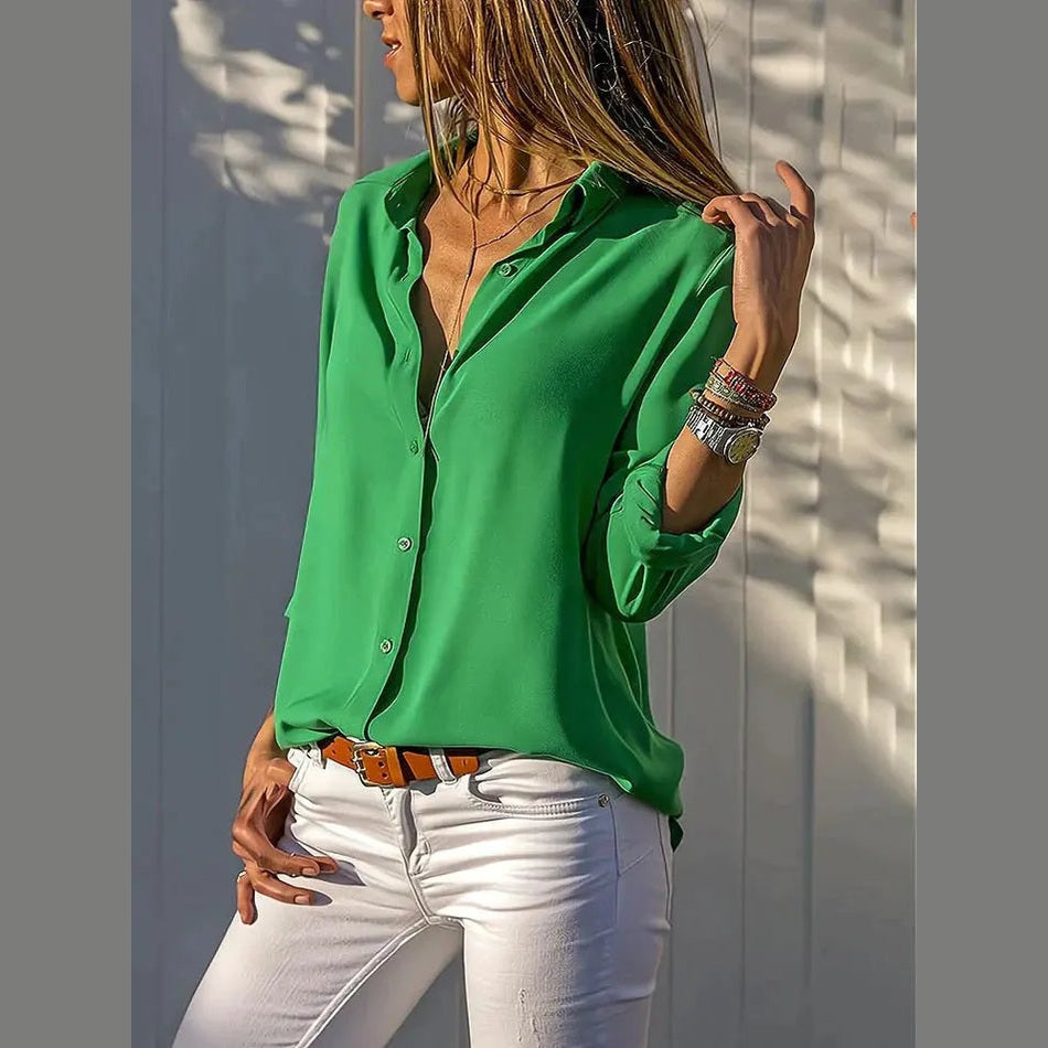 astra soft women's blouse with collar neckline for casual and office wear