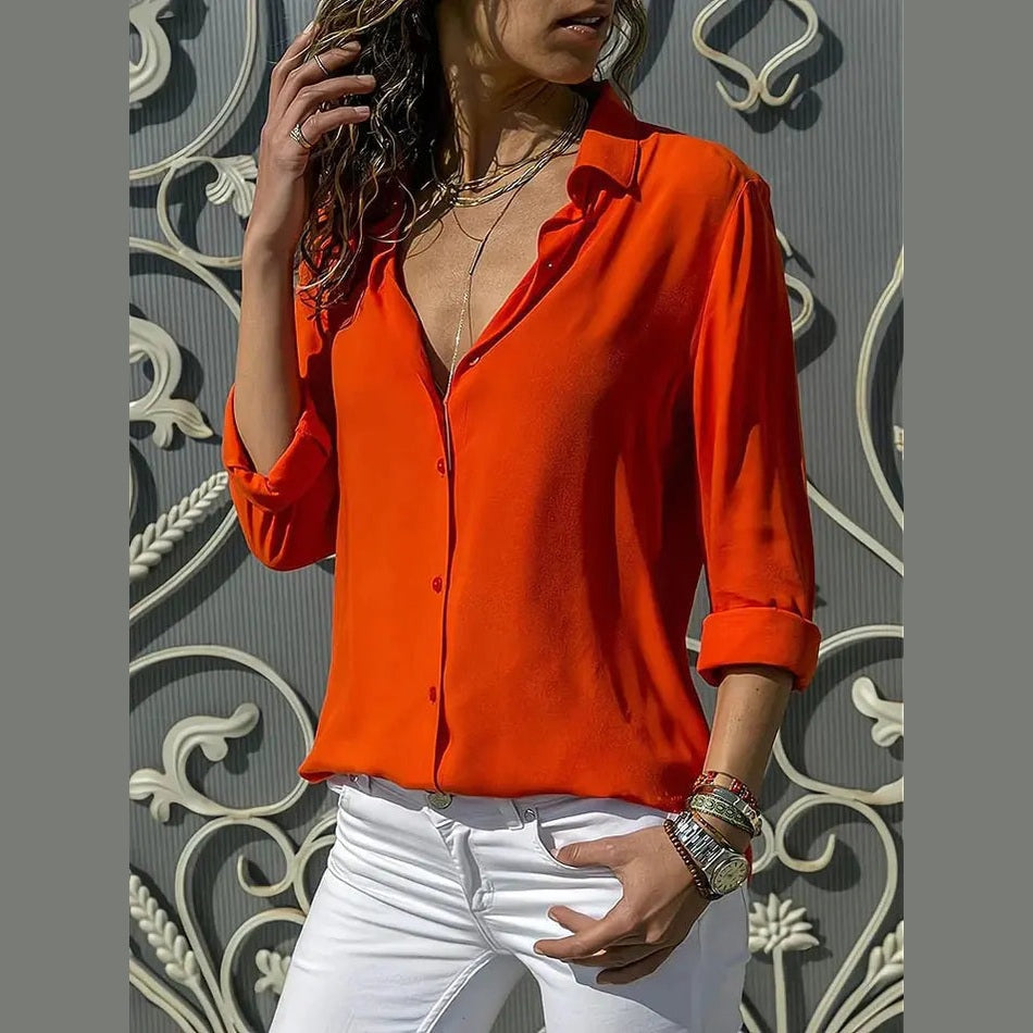 astra soft women's blouse with collar neckline for casual and office wear