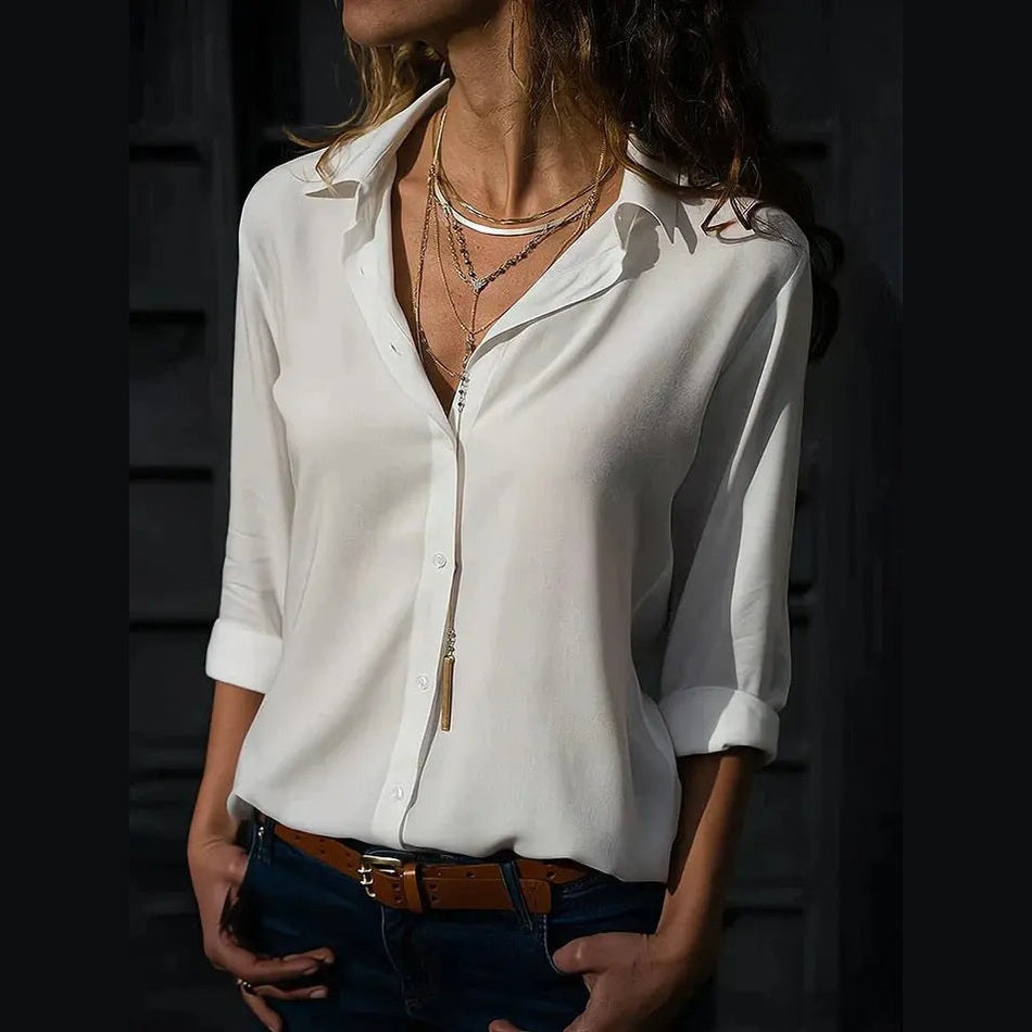 astra soft women's blouse with collar neckline for casual and office wear