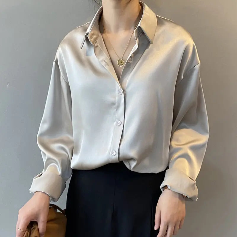 aurelia silk blouse with vintage design for office and evening wear