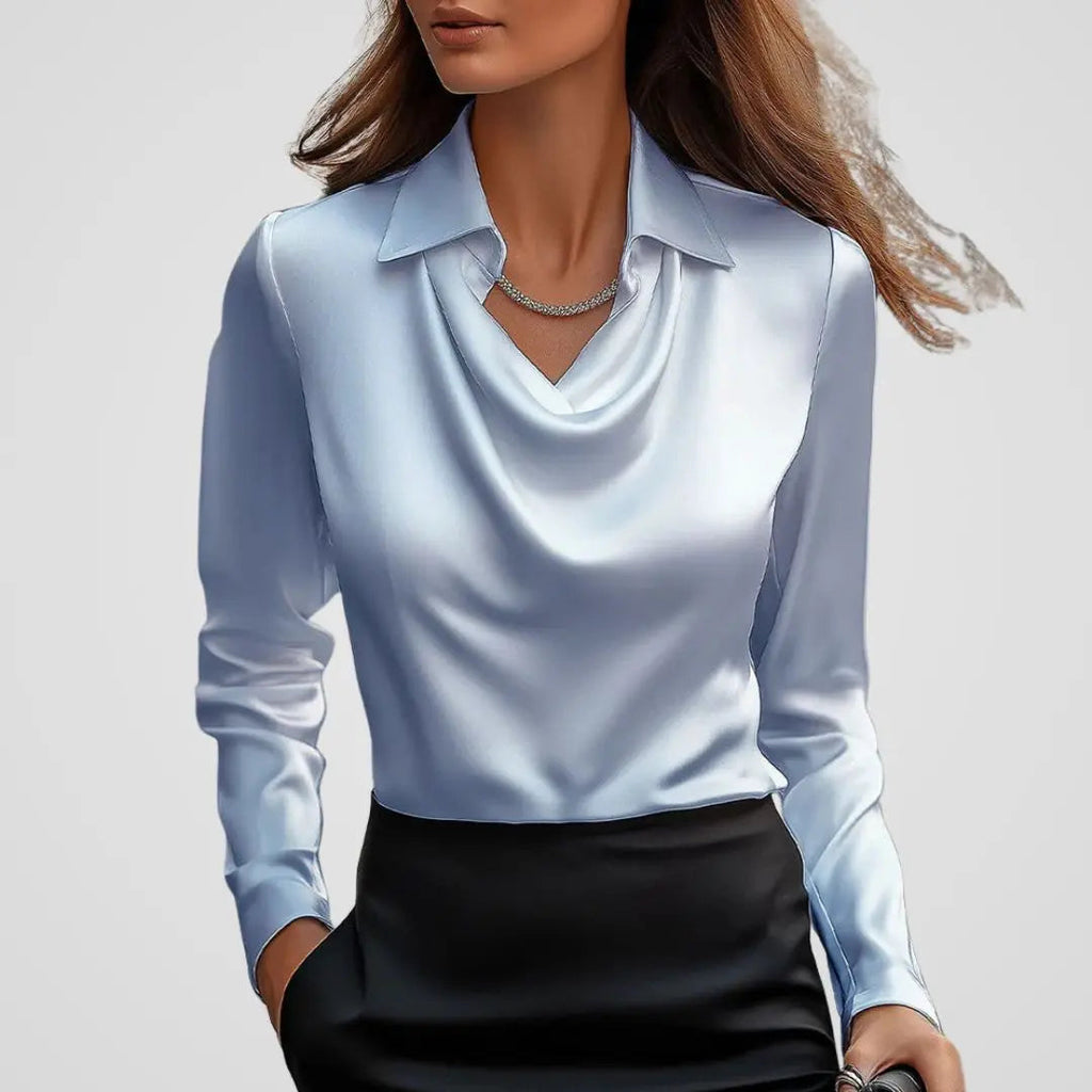 aurelia draped neckline women's blouse for business and special occasions