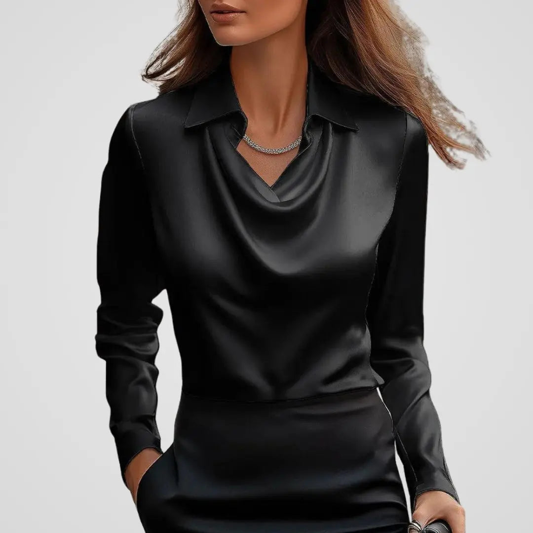 aurelia draped neckline women's blouse for business and special occasions