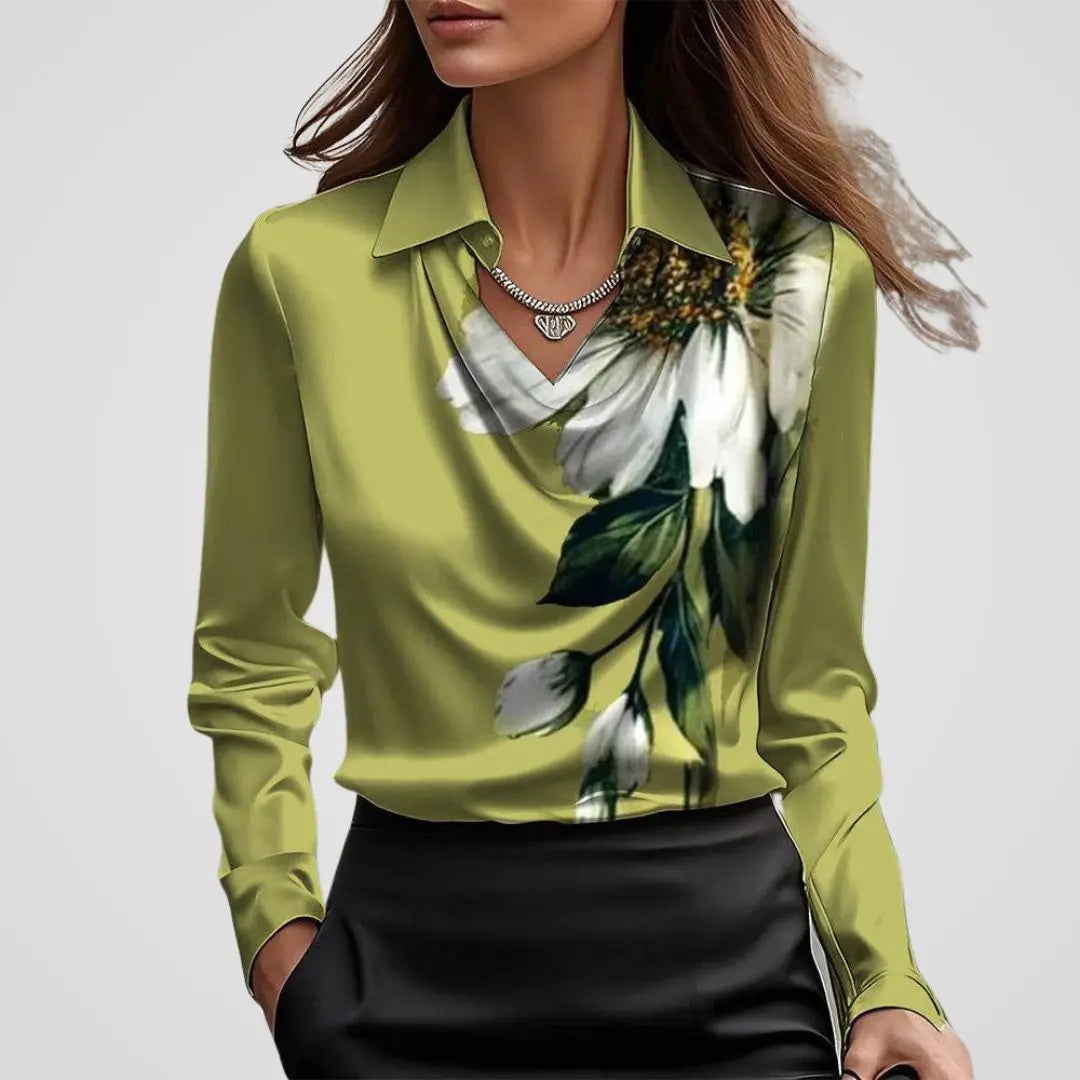 aurelia draped neckline women's blouse for business and special occasions