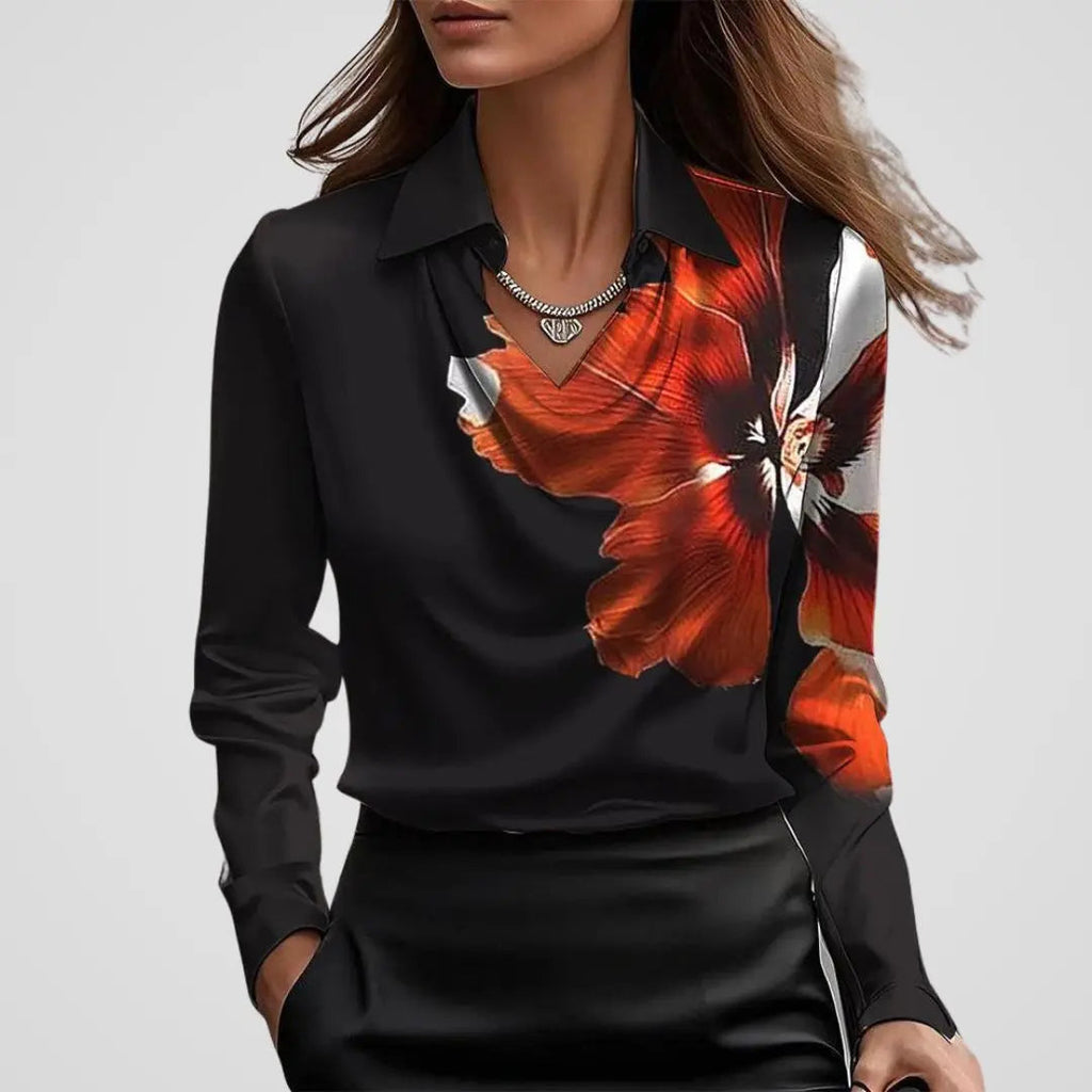 aurelia draped neckline women's blouse for business and special occasions