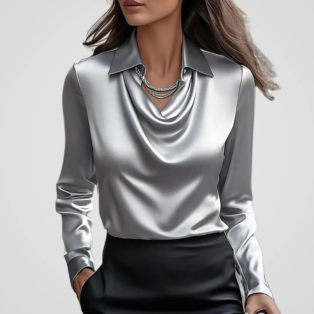 aurelia draped neckline women's blouse for business and special occasions