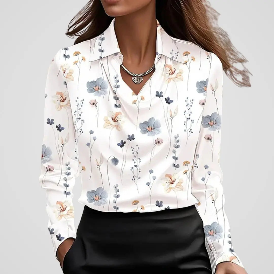 aurelia draped neckline women's blouse for business and special occasions
