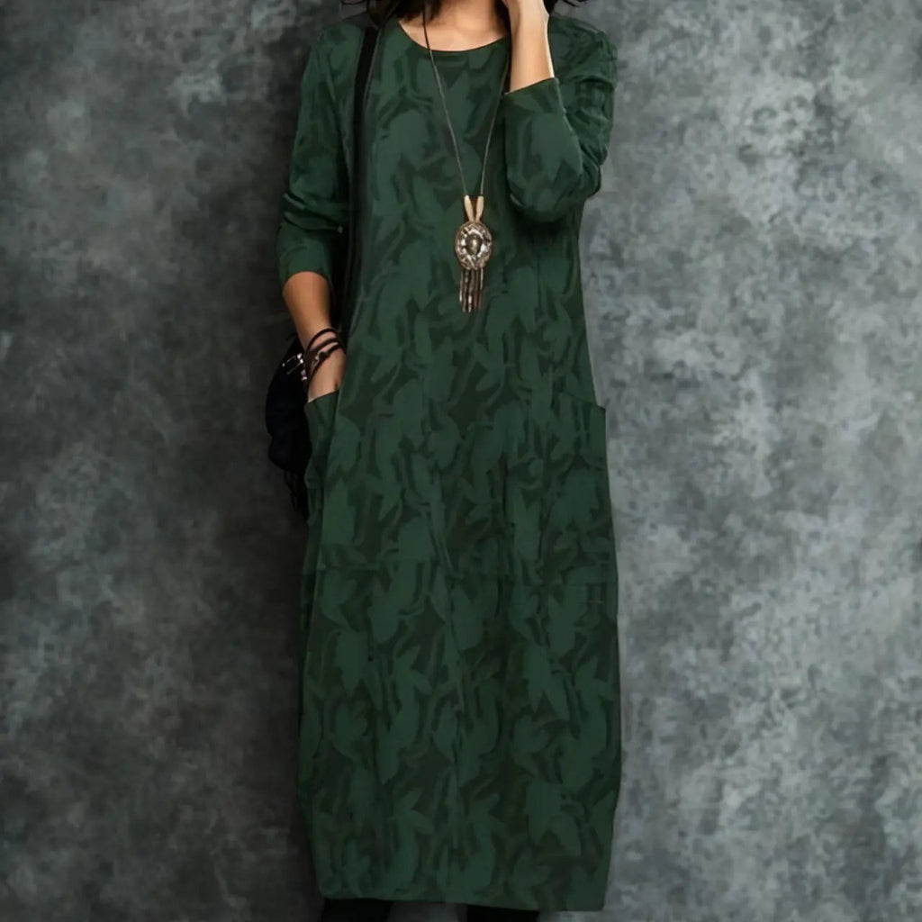 lunara elegant winter dress with classic patterns for winter weddings and casual