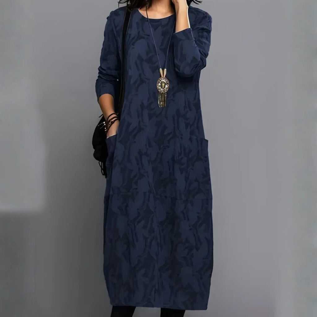 lunara elegant winter dress with classic patterns for winter weddings and casual