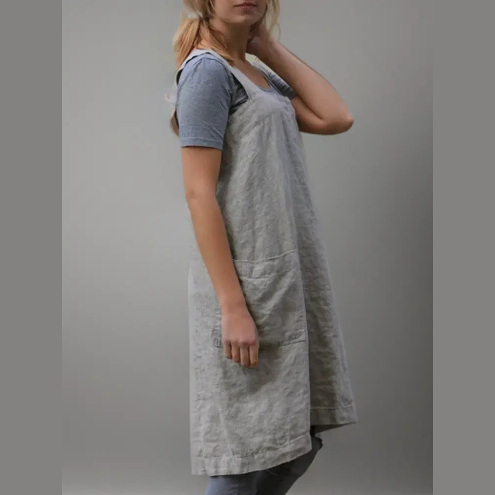 astra stylish cotton apron dress with pockets for cooking and crafts