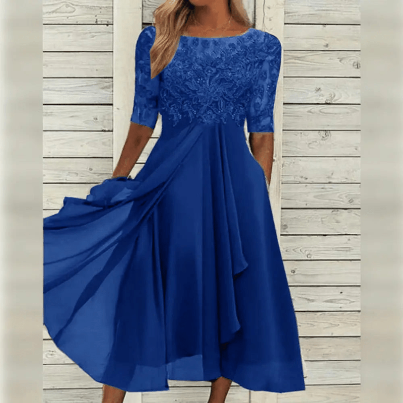 aria elegant midi dress with high waist for office and special occasions