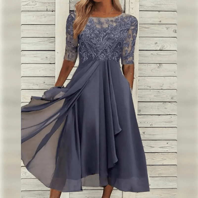 aria elegant midi dress with high waist for office and special occasions