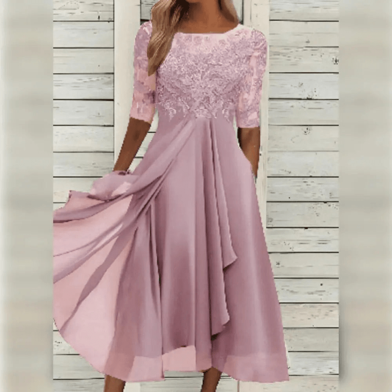 aria elegant midi dress with high waist for office and special occasions