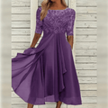 aria elegant midi dress with high waist for office and special occasions