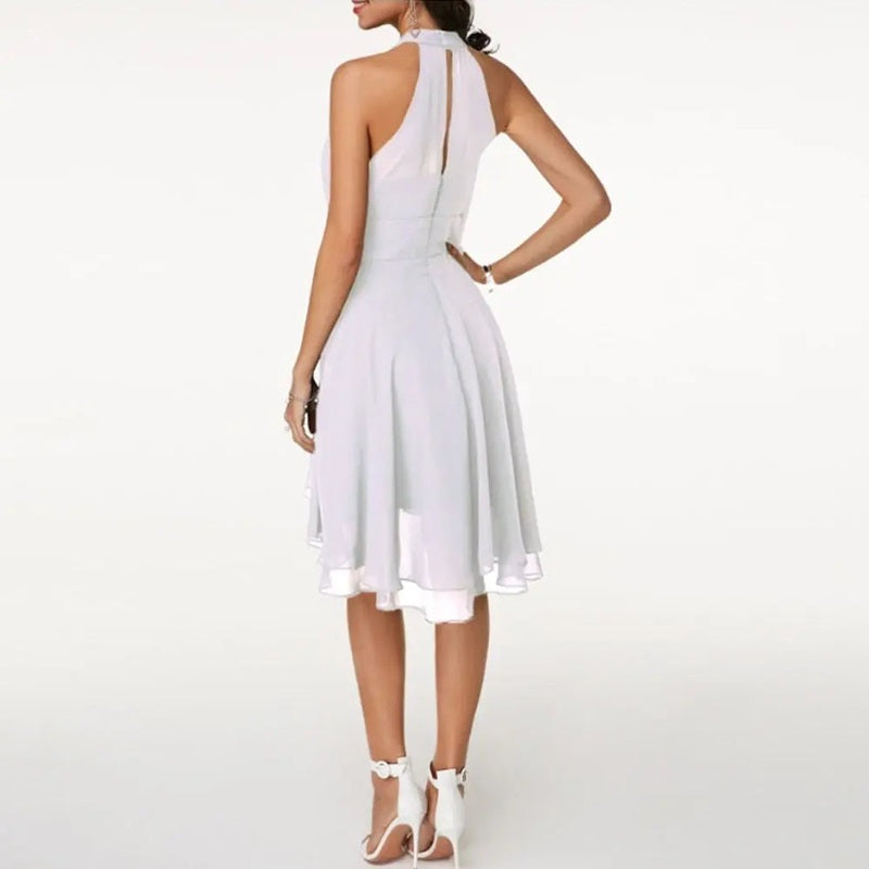 lyra elegant women's dress with charming ruffles for summer and formal occasions