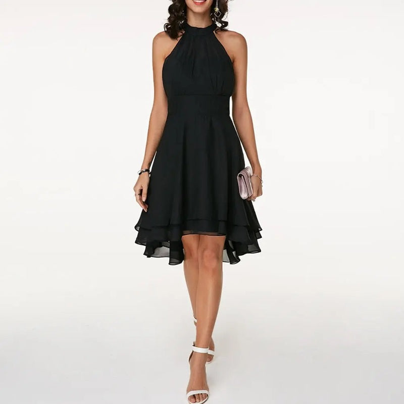 lyra elegant women's dress with charming ruffles for summer and formal occasions
