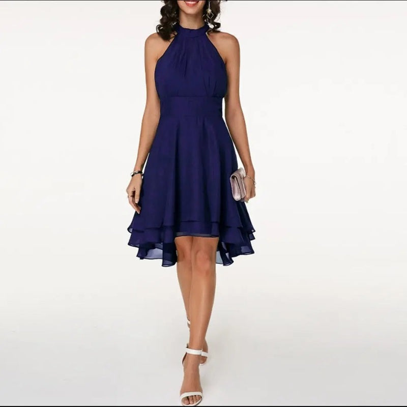 lyra elegant women's dress with charming ruffles for summer and formal occasions