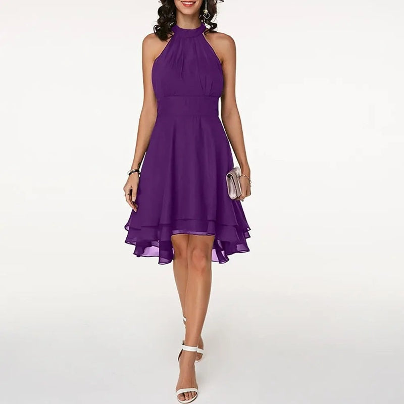 lyra elegant women's dress with charming ruffles for summer and formal occasions