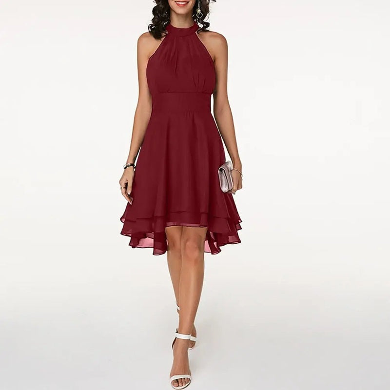 lyra elegant women's dress with charming ruffles for summer and formal occasions