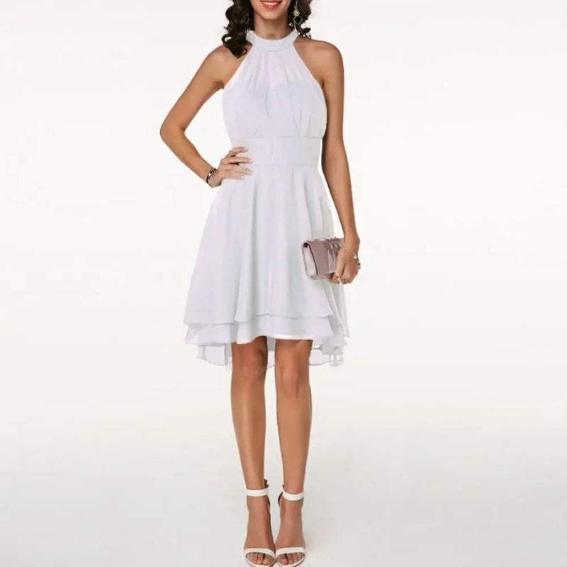 lyra elegant women's dress with charming ruffles for summer and formal occasions