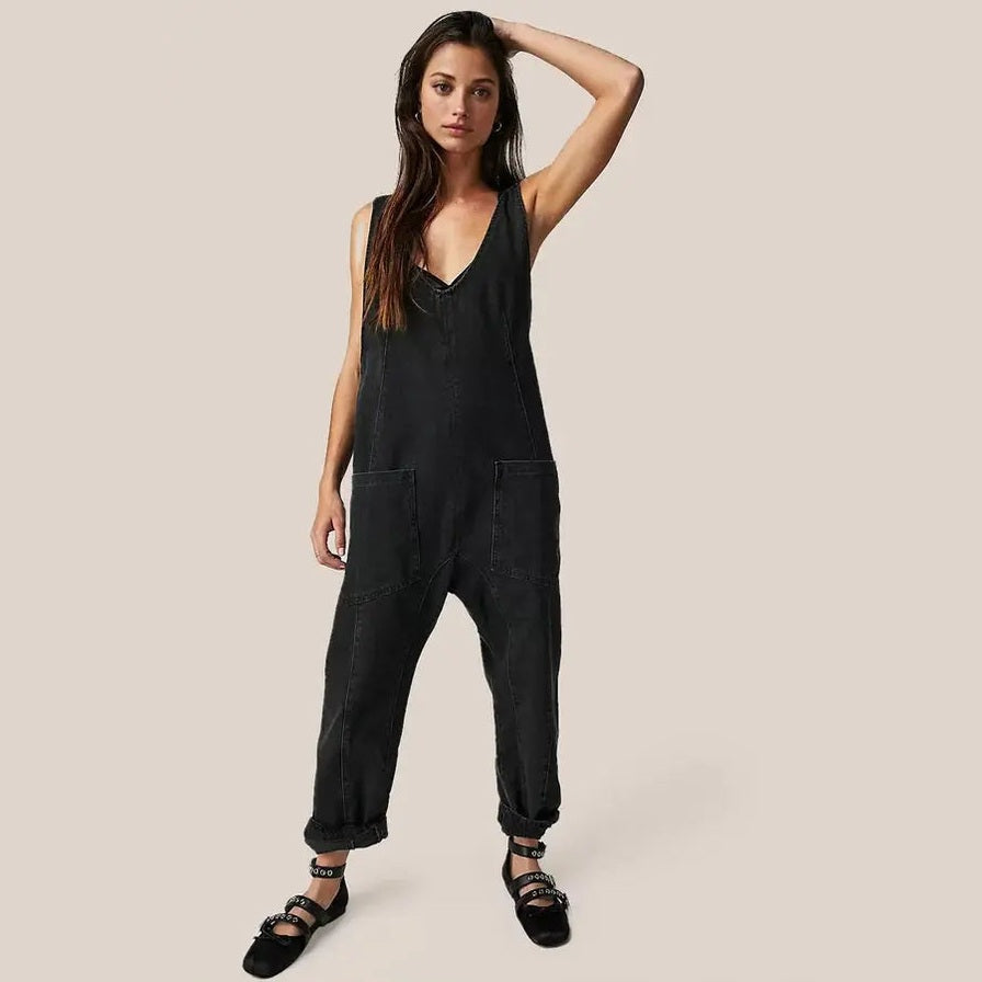 astra casual denim jumpsuit with relaxed fit for everyday adventures