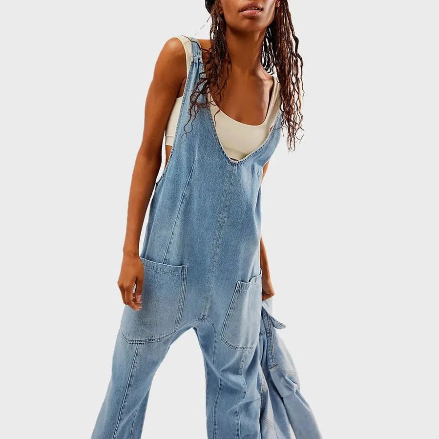 astra casual denim jumpsuit with relaxed fit for everyday adventures