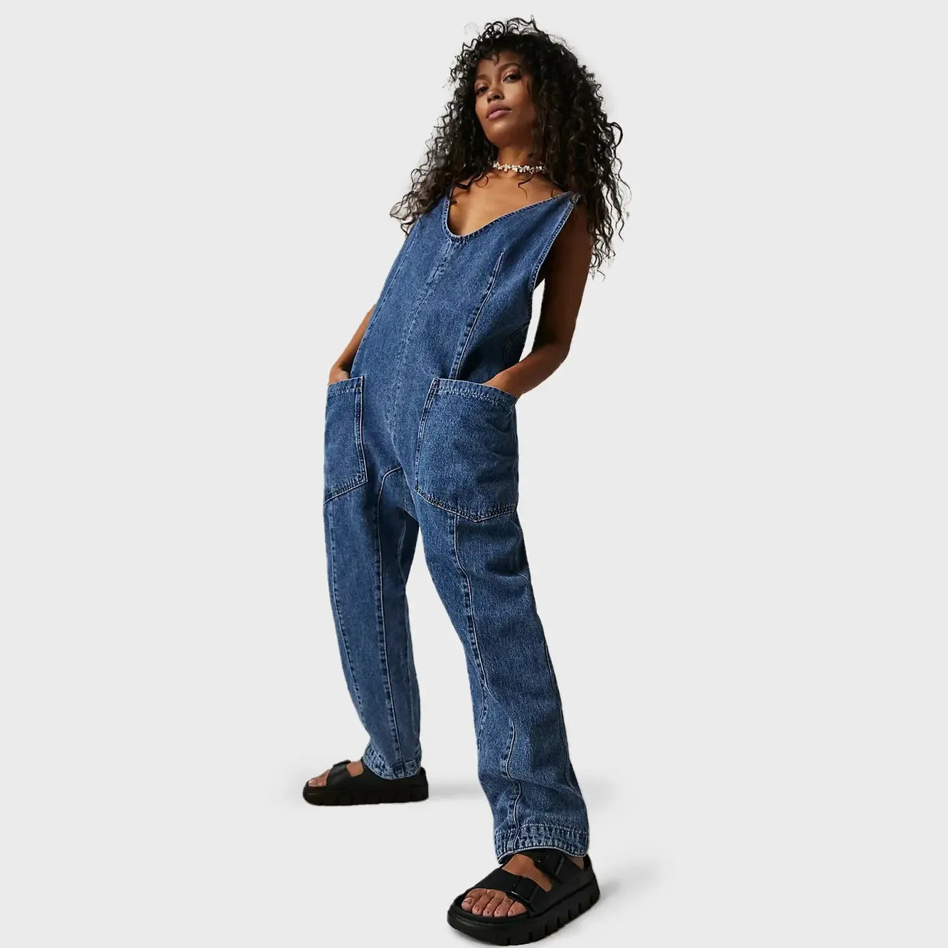 astra casual denim jumpsuit with relaxed fit for everyday adventures