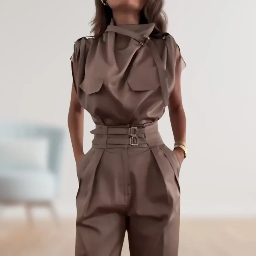 astra chic sleeveless jumpsuit for day and evening wear