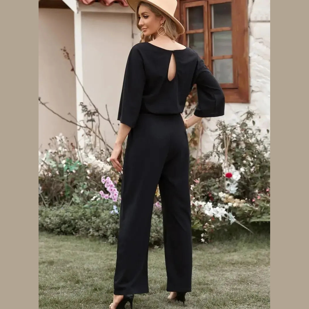 elara elegant women's belted jumpsuit for special occasions