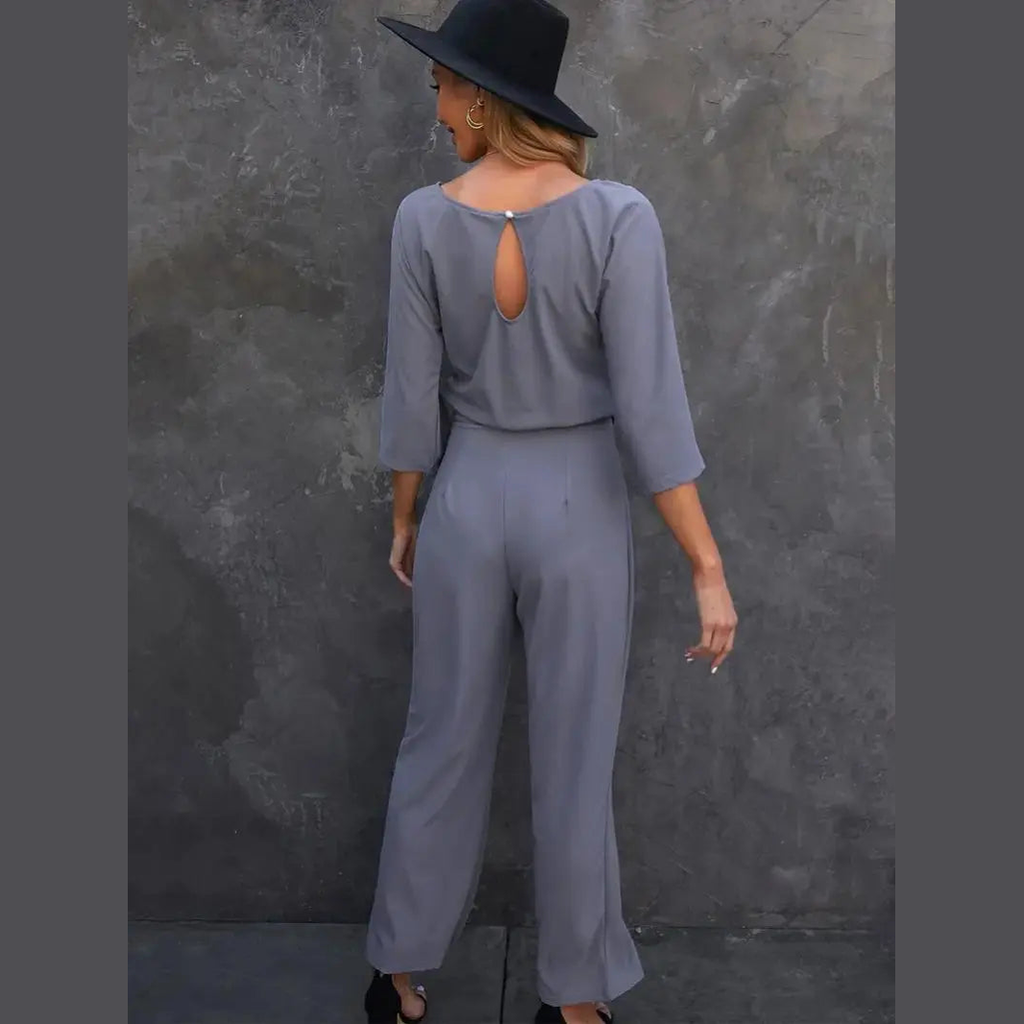 elara elegant women's belted jumpsuit for special occasions