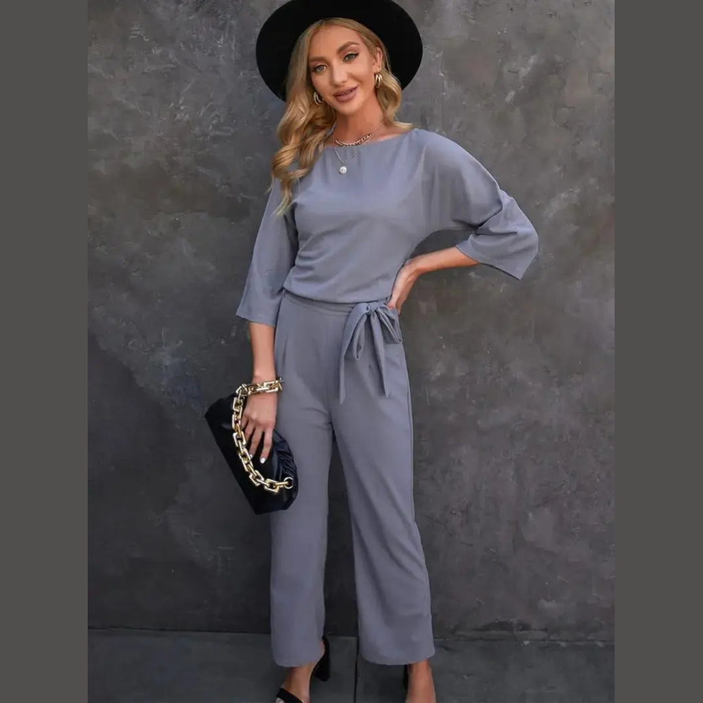 elara elegant women's belted jumpsuit for special occasions