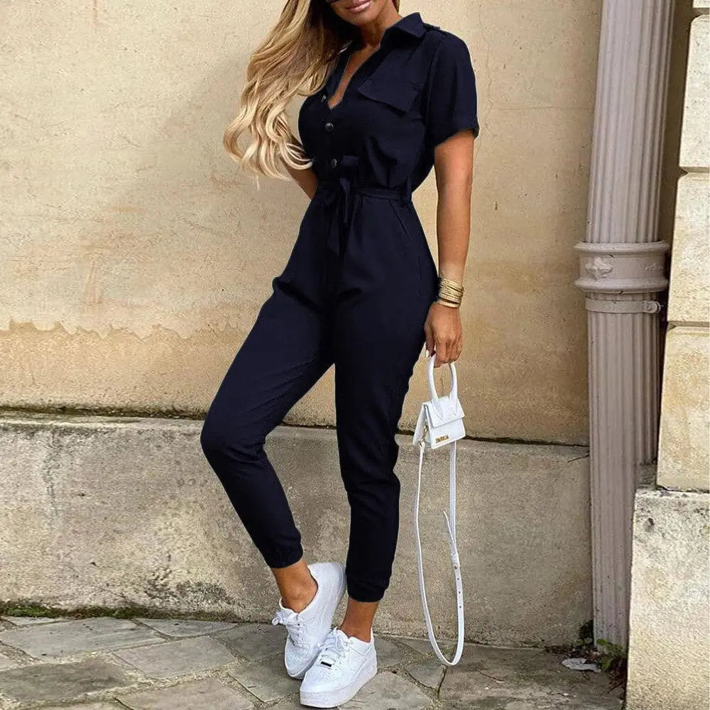 astra elegant women's jumpsuit with classic collar for special occasions