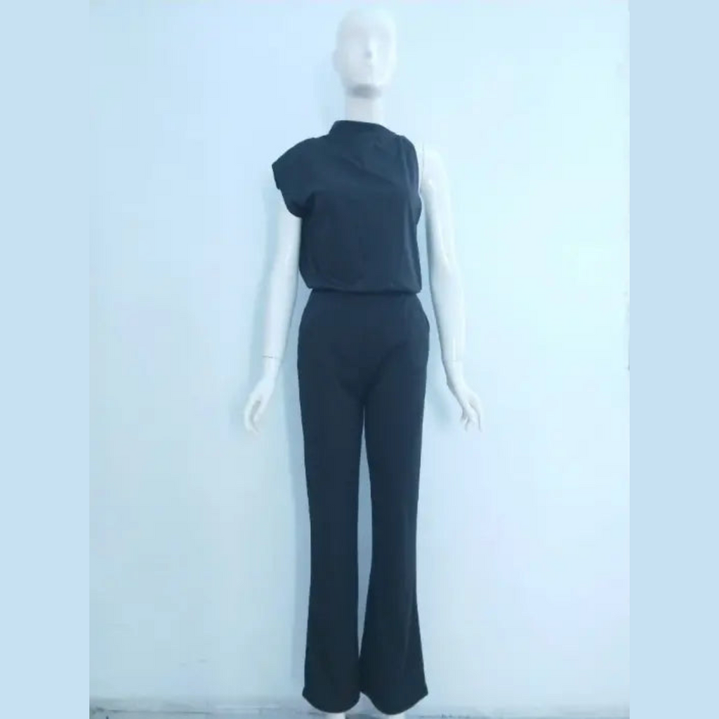 aria stylish women's jumpsuit with crew neck and wide leg for casual outings