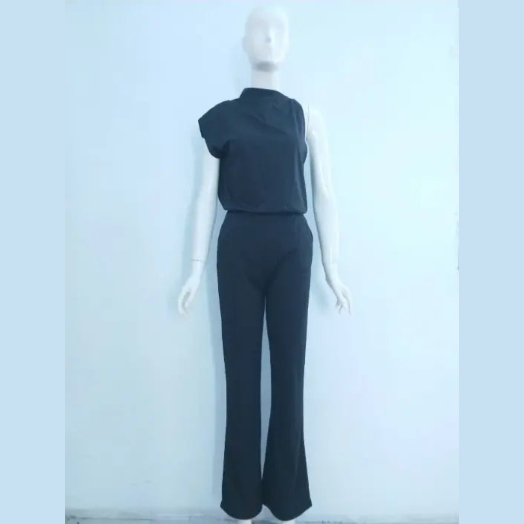 aria stylish women's jumpsuit with crew neck and wide leg for casual outings