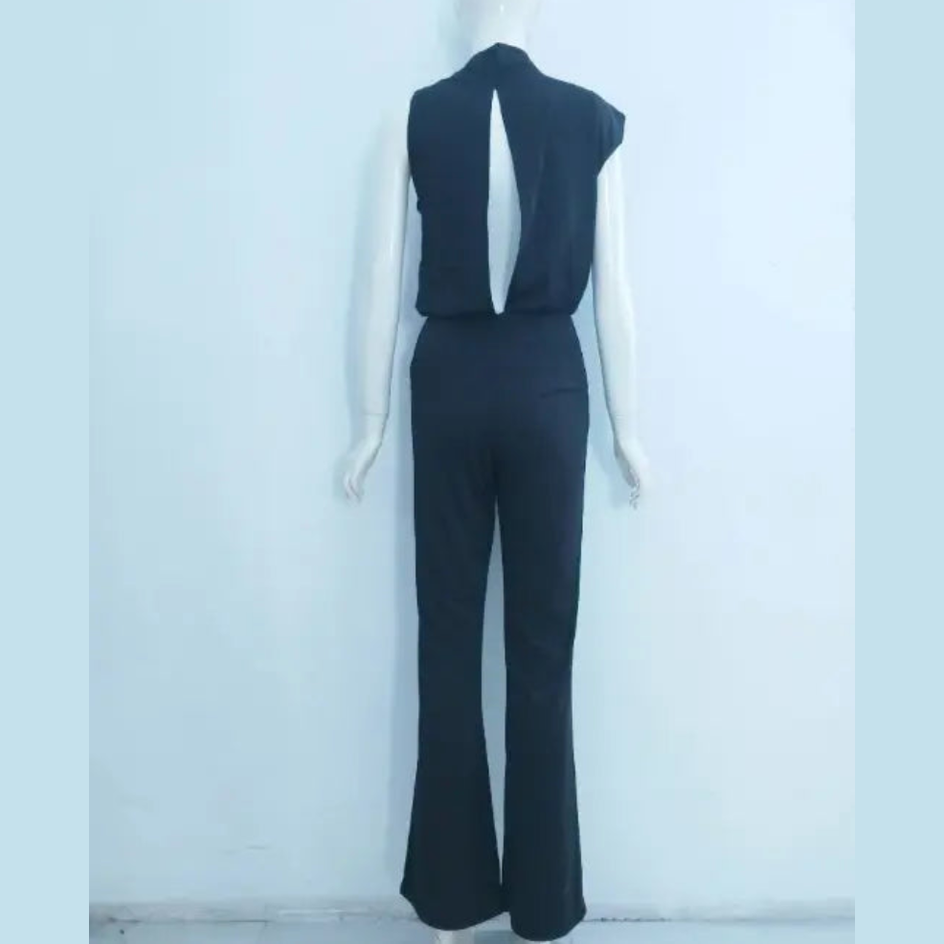 aria stylish women's jumpsuit with crew neck and wide leg for casual outings