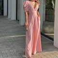 aurelia black jumpsuit with puff sleeves for formal events and casual outings