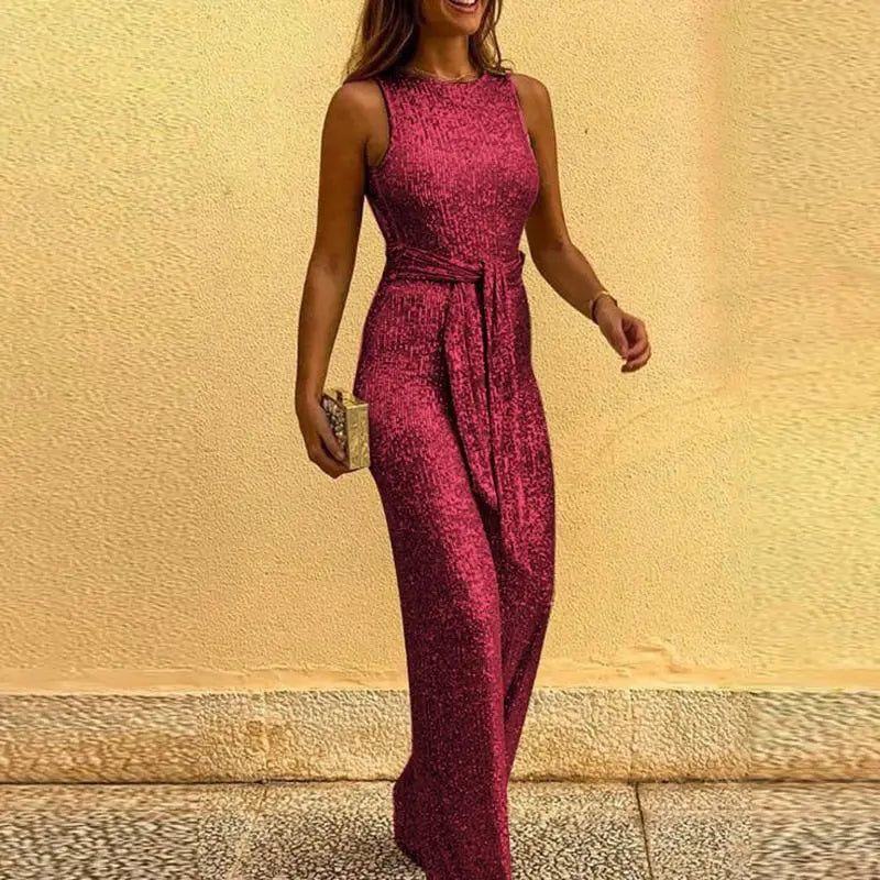 astra glitter finish elegant women's jumpsuit for special occasions