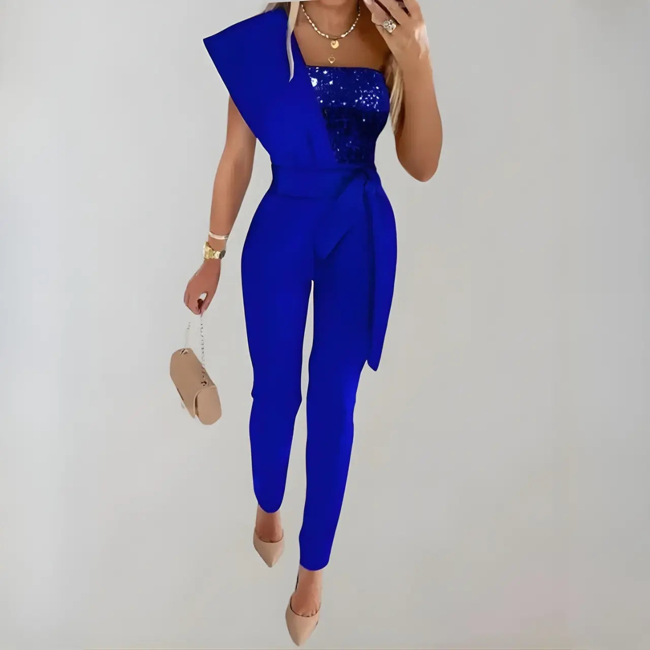 elara luxe jumpsuit with bow belt and sparkling details for formal occasions