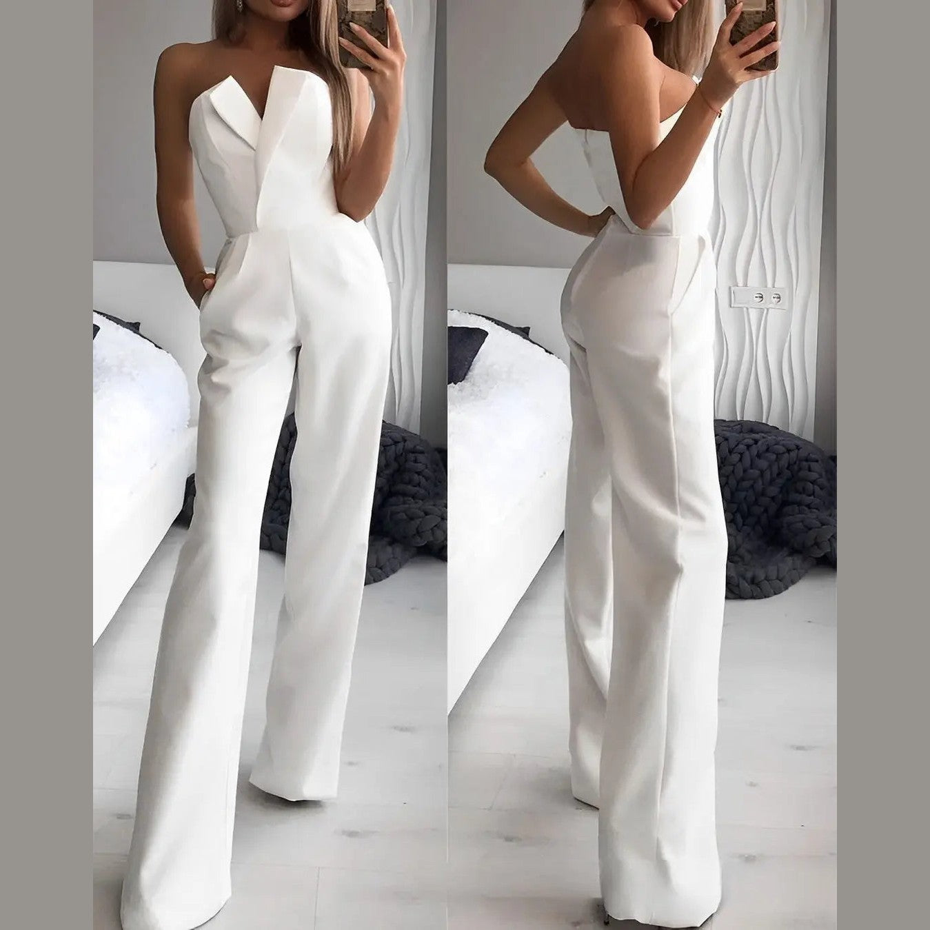 astra sleek sleeveless jumpsuit with v-neck for effortless style