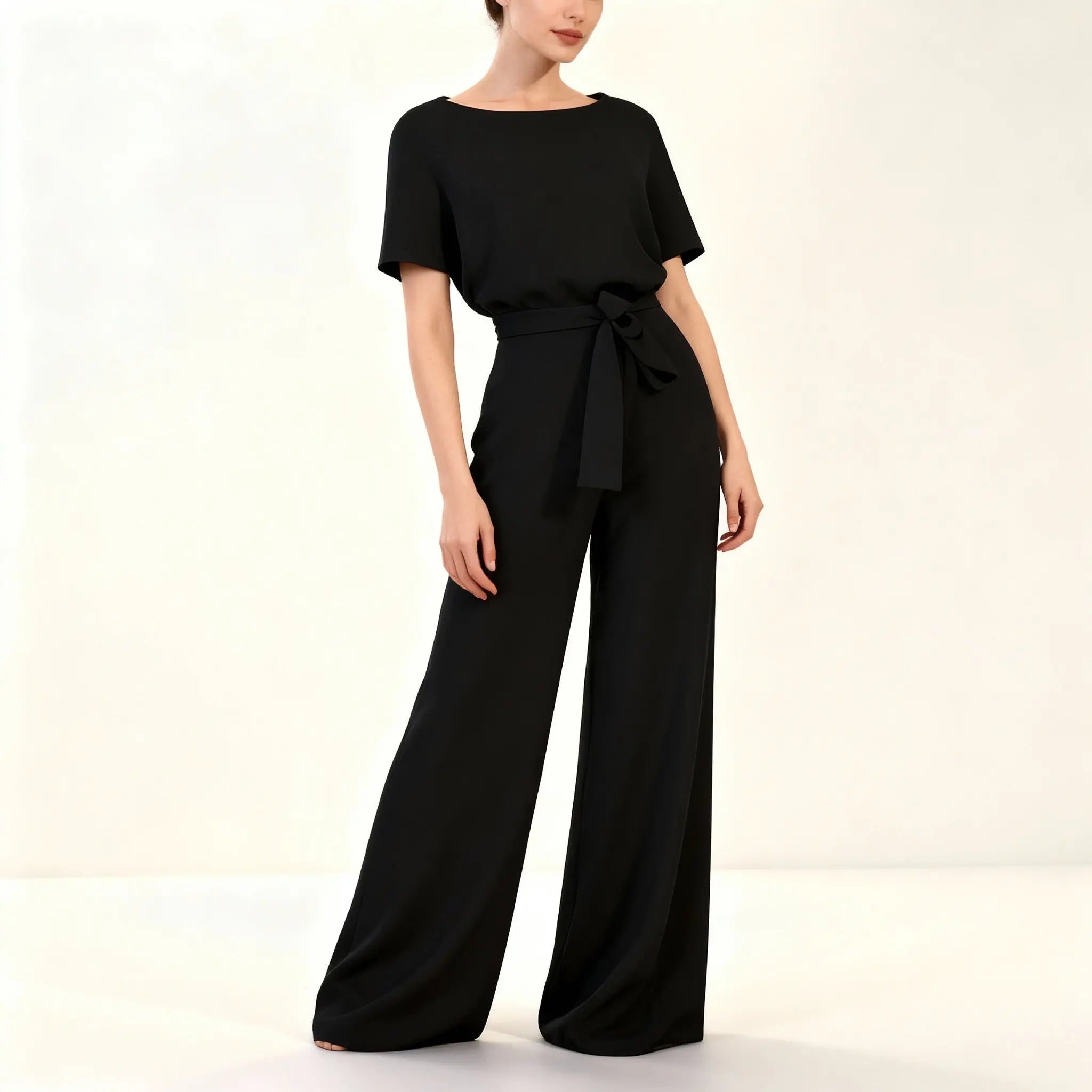 nova black jumpsuit with high waist for parties and dates