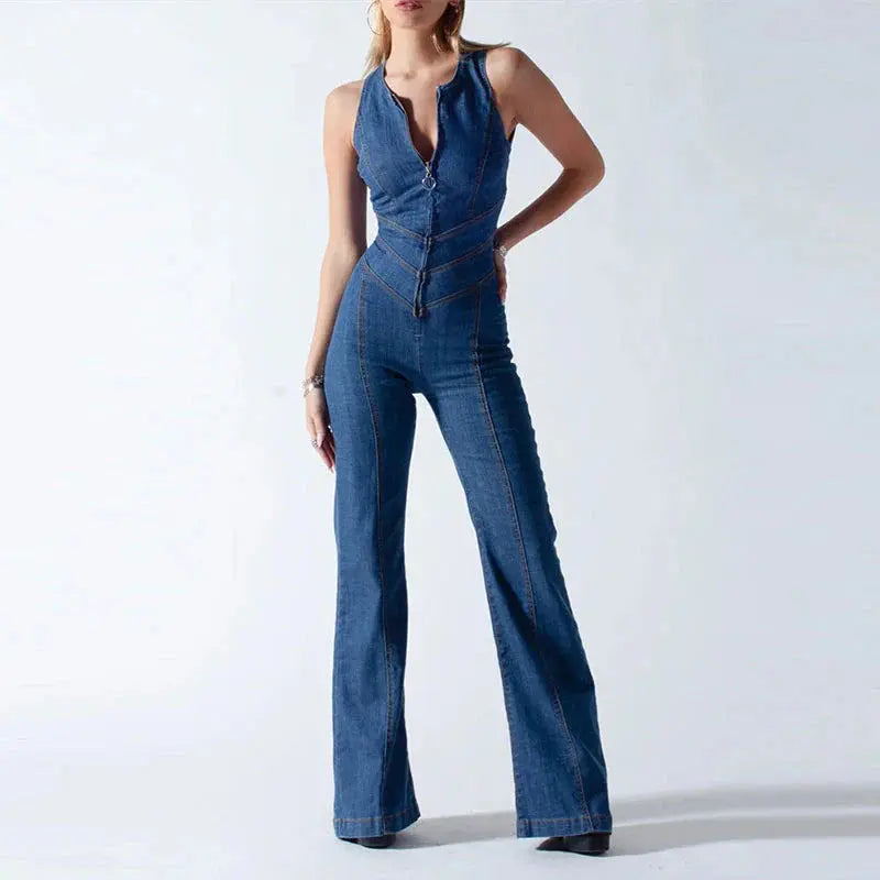 nova black backless bodycon jumpsuit for evening events and casual outings