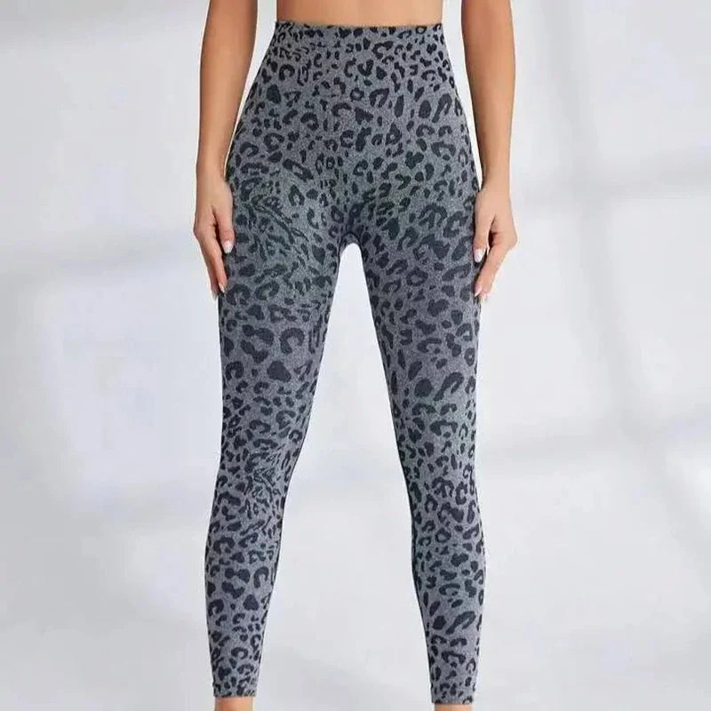 astra leopard print high-waist seamless yoga leggings for fitness and outdoors