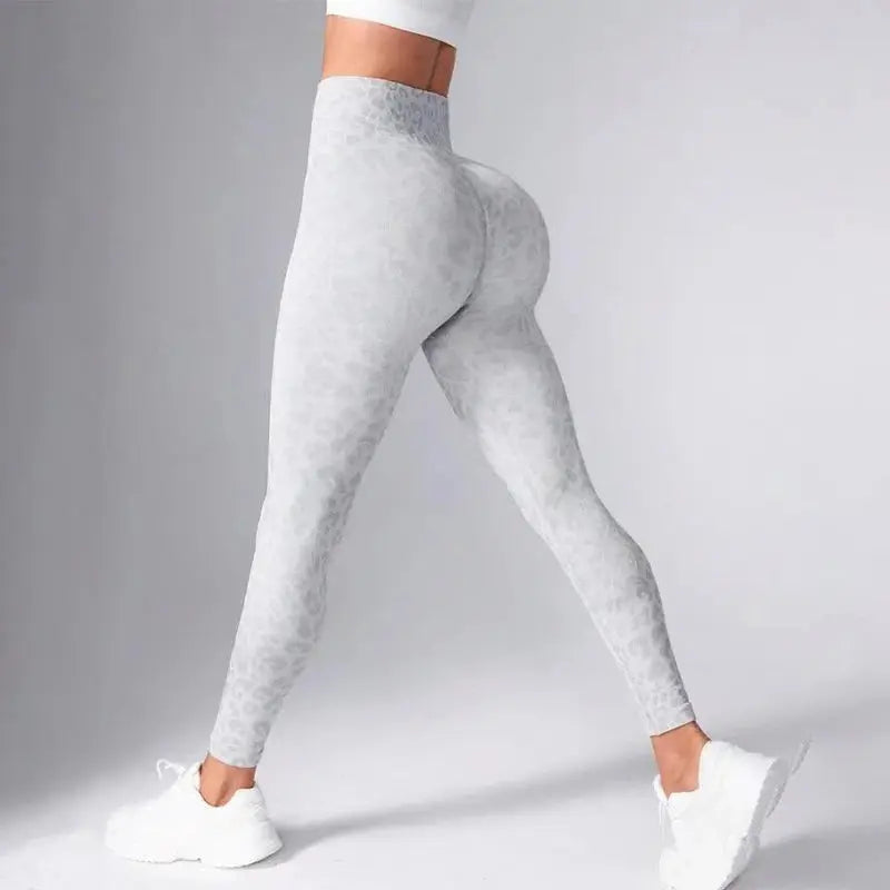 astra leopard print high-waist seamless yoga leggings for fitness and outdoors